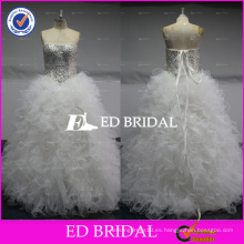 ED nupcial chispa imagen real rebordeado cariño vestido de bola de organza Alibaba vestido de novia 2017